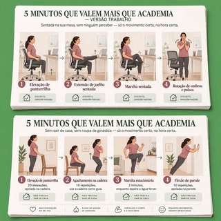 5 minutos que valem mais que academia, versão casa e versão trabalho