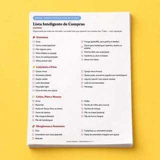 Lista de compras inteligente do Roteiro da Reversão